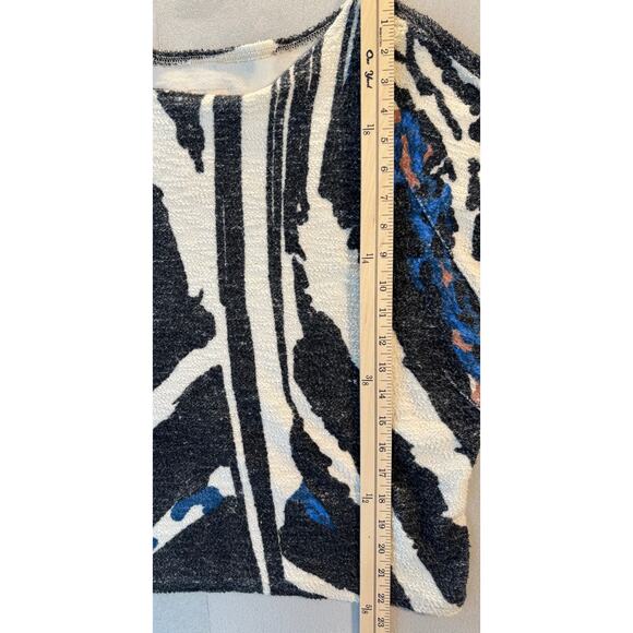 Mother Denim Black White Abstract Sweater Pullover Sweatshirt Cut Medium - Picture 11 of 11